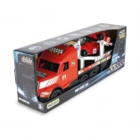 Magic Truck Sport Formula 1 glowing truck with trailer and 2 F1 cars