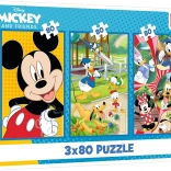 Puzzle 3x80 – MICKEY MOUSE Team by Trefl