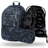 Šolski komplet BAAGL Core Technic: nahrbtnik, peresnica, vrečka