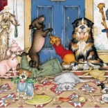 Gibsons panoramic puzzle Dog Walking 636 pieces