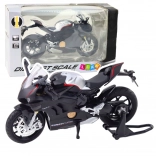 Metal sport motorcycle 1:12 with lights and sounds – black V4