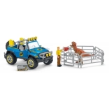schleich dinosaurs off-road vehicle with dinosaur enclosure