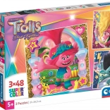 Clementoni puzzle Trolls, 3×48 pieces