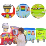 VIGA Wooden Wall-Mounted Activity Board in the Shape of a Train