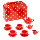 Rood theeservies met stippen BIGJIGS TOYS voor kinderen