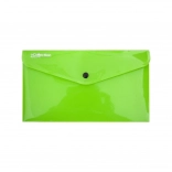 Button-closure document wallet green