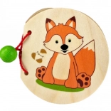 Houten prentenboek met een vos en bosdieren