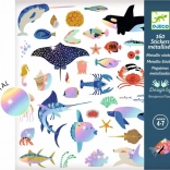 Djeco metálfényű matricák – óceán, 160 db
