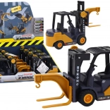 carrello elevatore per bambini con gancio e trazione a frizione giallo