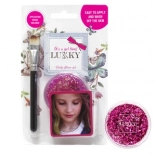 Gel corporel rose pailleté Lukky avec pinceau