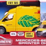 Metalen modelbestelwagen MERCEDES-BENZ DHL Majorette Grand 12,5 cm met licht en geluid