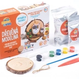 MODELO wooden modeling clay – owls, air-drying crafting compound