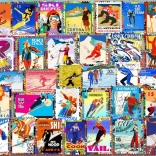 Puzzle Ski Postage Stamps 1000 Pieces
