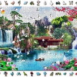 Puzzle en bois Cascades dans un jardin japonais