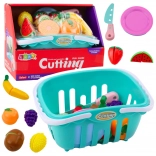 Fruit Cutting Set with Velcro, Plates and Basket for Children