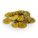 Plastic gold game coins, 24 pcs
