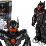 Interactive black robot with lights and sounds