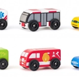 Wooden vehicle set for kids 2+