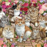 Puzzle FALCON Cats Among Flowers 1000 Pieces