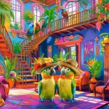 Puzzle 500 Pieces Parrots in Paradise