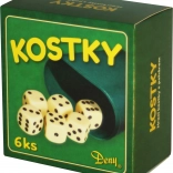 White dice 6 pcs with cup in a box