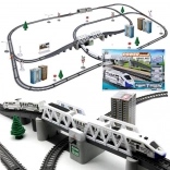 Electric passenger toy train with long tracks
